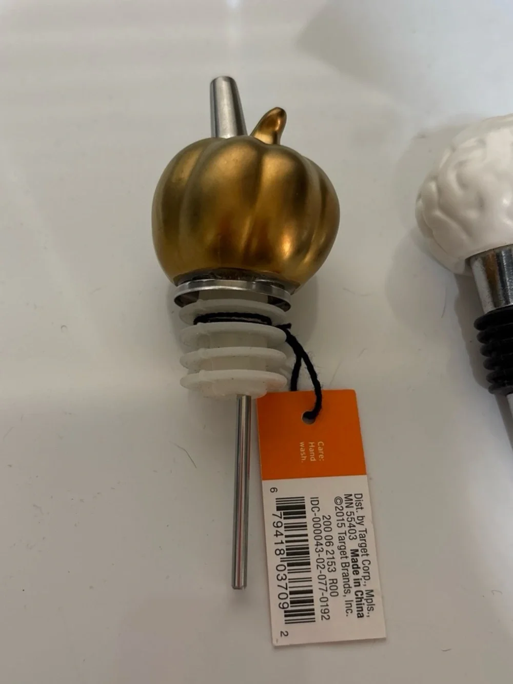 Target Gold and White Decorative Bottle Stoppers - Set of 3